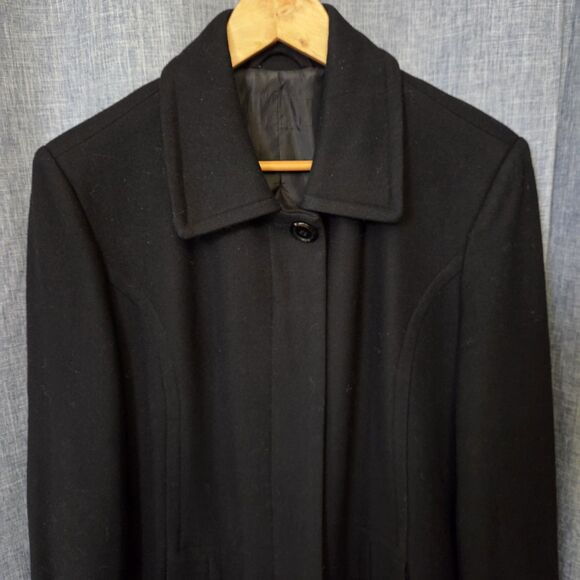 GAP Wool Blend Car Coat Women's MP Black Hidden Buttons Lined - Picture 9 of 11
